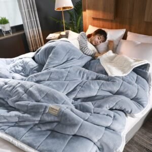 6763901074168.jpg Fleece Blankets And Throws Thick Warm Winter Blankets Home Super Soft Duvet Luxury Solid Blankets On Twin Bedding