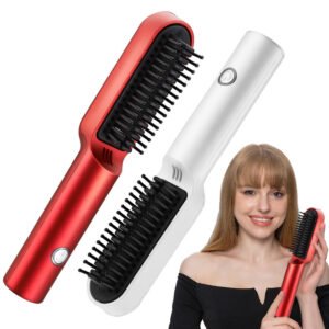 af1bfd49-c3a3-48b4-9ce8-e00dc8266883.jpg USB Portable Hot Air Comb Rechargable Professional Hair Dryer Brush 2 In1 Mini Hair Straightener Curler Brush Hair Styler