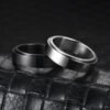 Stainless Steel Rotatable Spinner Ring - Moon & Star Anxiety Relief Band