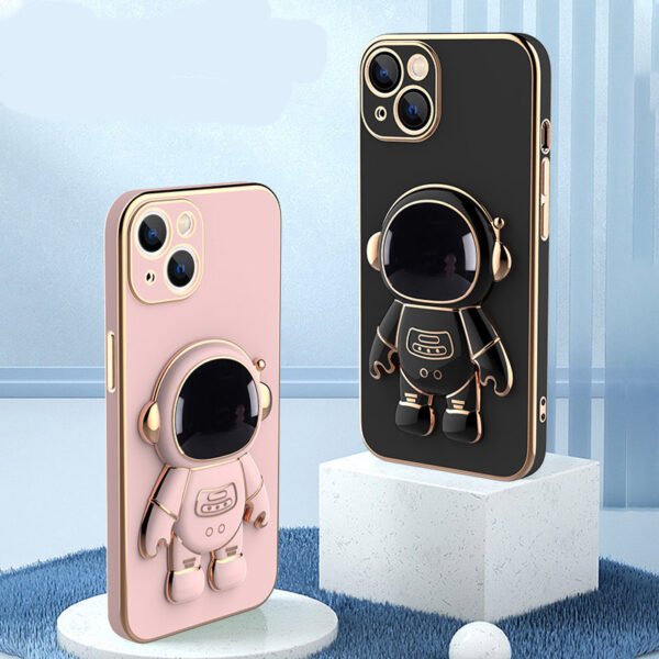 50ce51ac-b584-455c-9abe-281b85722201.jpg 3D Astronaut Hidden Stand Phone Case with Electroplated Shockproof Bumper