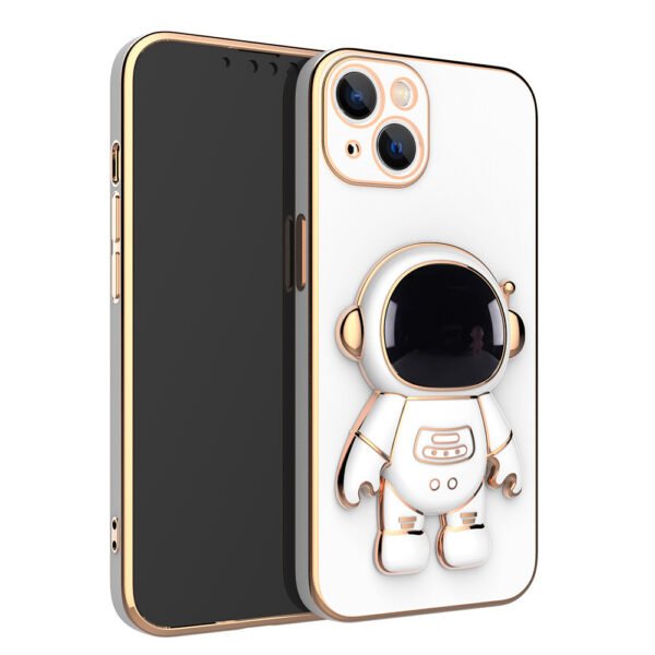 6d55bfe2-6082-4314-9431-0f0de25397e5.jpg 3D Astronaut Hidden Stand Phone Case with Electroplated Shockproof Bumper
