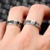 Stainless Steel Rotatable Spinner Ring - Moon & Star Anxiety Relief Band