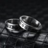 Stainless Steel Rotatable Spinner Ring - Moon & Star Anxiety Relief Band